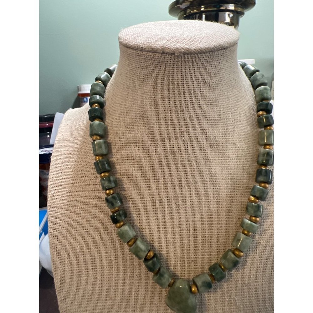 Gress Tree Agate Marble Stone Pendant Necklace -- 18 40$